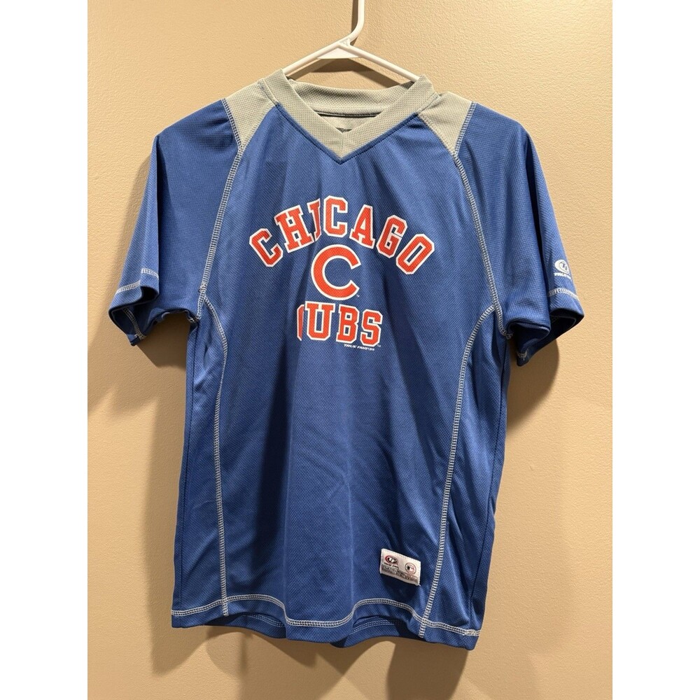 True Fan Women’s Blue Chicago Cubs Jersey Tee Size Medium MLB Baseball